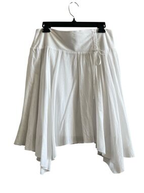 100% Cotton Star City White Asymmetrical Handkerchief Hem Skirt